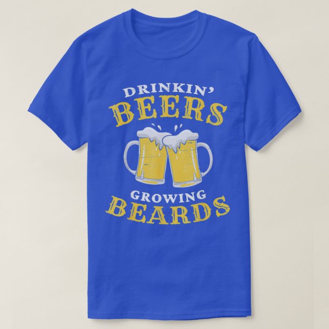 Drinkinbeers Growing Beards Happy Fathers Day Bear T-Shirt (Design Front)