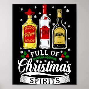 Drinking Alcohol Christmas Party Gift Full Of Chri Poster