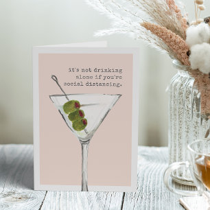 Drinking Alone   Funny Social Distancing Greeting Card
