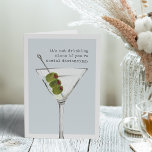 Drinking Alone | Funny Social Distancing Greeting Card<br><div class="desc">Send a virtual "cheers" from across the miles with this cute and funny social distancing themed card. Perfect for birthdays, special occasions, or any day that simply calls for a cocktail, design features a three-olive martini with the phrase "it's not drinking alone if you're social distancing." Personalize the inside with...</div>