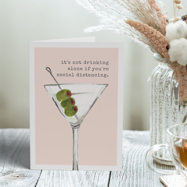 Drinking Alone | Funny Social Distancing Greeting Card (Creator Uploaded)