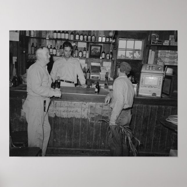 Drinking At The Bar Vintage Poster (Front)