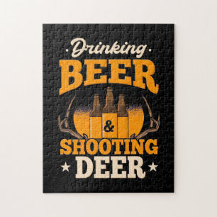Drinking Beer And Hunting Deer Jigsaw Puzzle