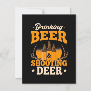 Drinking Beer And Hunting Deer Thank You Card