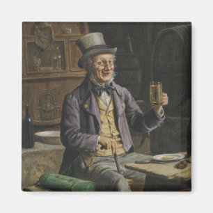 Drinking Beer Painting Magnet