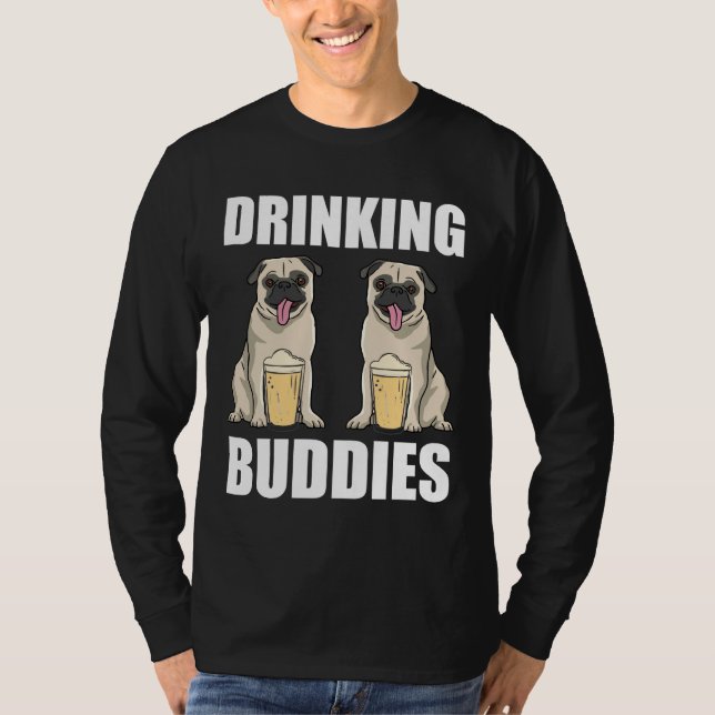 Drinking Buddies Funny Pugs Gift Classic T-Shirt 3 (Front)