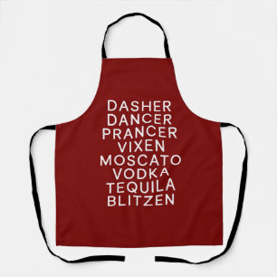 Drinking Christmas Holiday Party Dasher Dancer  Apron