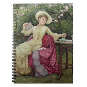 Drinking Coffee and Reading in the Garden (w/c on Notebook