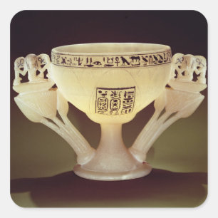 Drinking cup in the form of a half-opened square sticker