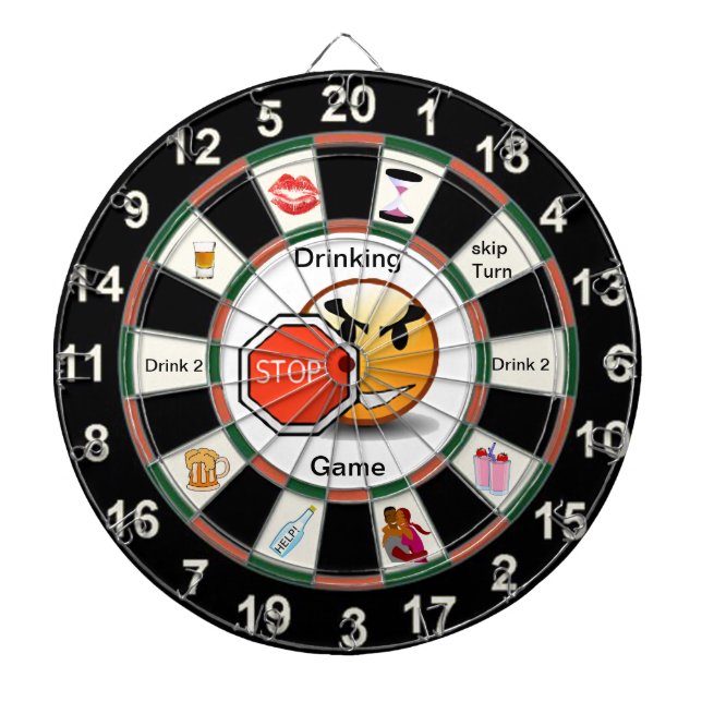Drinking Dart Board Game with happyface (Front)