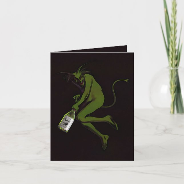 Drinking Devil ~ Card Greeting / Note (Front)