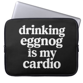 Drinking Eggnog Is My Cardio Funny Christmas Holid Laptop Sleeve