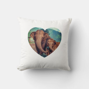 Drinking elephant decorative cuffs throw pillow