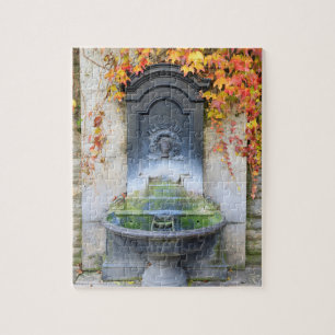 Drinking fountain in fall, Hungary Jigsaw Puzzle