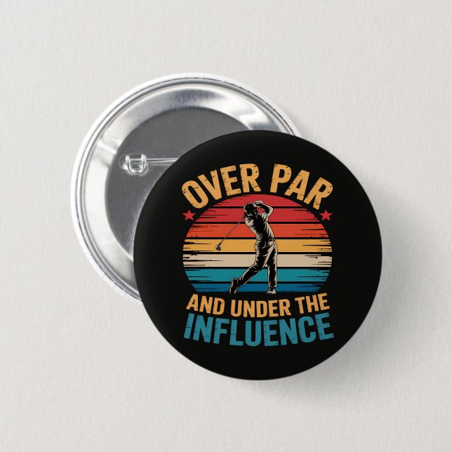 Drinking Funny Golfing 2 Inch Round Button (Front & Back)