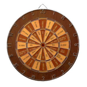 Drinking Game in Faux Inlaid Wood Dartboard