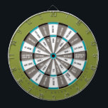 Drinking Game in Green, Grey and Teal blue Dartboard<br><div class="desc">Dark Sections ("safe" spots):
  Give Drink
  They Drink
  Pass
  Add Drink to Group Cup
  Give 2 Drinks

 Light Section (drink drink drink):
  All Drink
  Guys Drink
  Girls Drink
  Drink 1
  Drink 2
  Drink Group Cup</div>