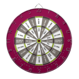 Drinking Game in Maroon Grey Green Dartboard