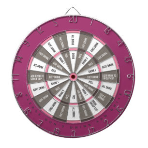 Drinking Game in Pink and Grey Dartboard