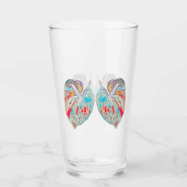 Drinking Glass with Edited Anthurium (Front)