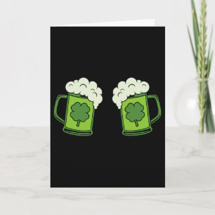 Drinking Green Beer Breast Shamrock Irish Patricks Card