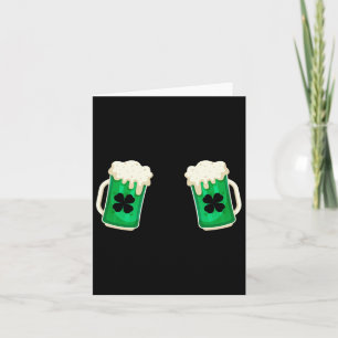 Drinking Green Beer Breast Shamrock Irish St Patri Card