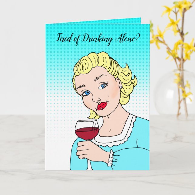 Drinking Humor Friendship Card (Yellow Flower)