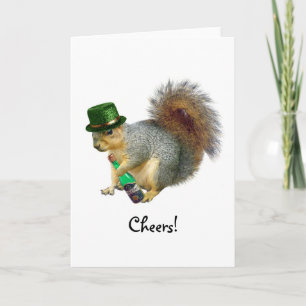 Drinking Irish Squirrel Card