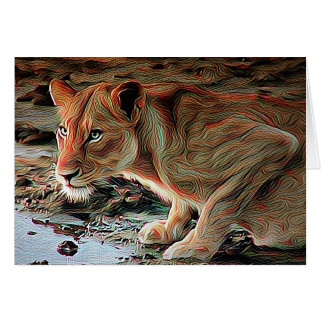 Drinking Lion (Front Horizontal)