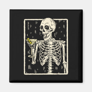 Drinking Martini Tail Retro Halloween Costume Magnet