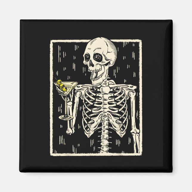 Drinking Martini Tail Retro Halloween Costume  Magnet (Front)
