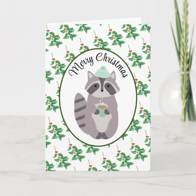 Drinking My Christmas Cocoa Folded Greeting Card (Front)