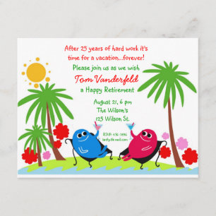 Drinking on the Beach Retirement Party Invitation