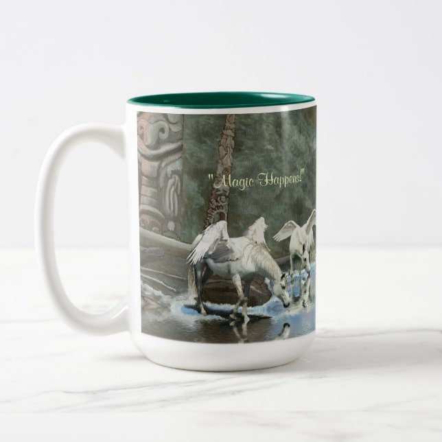 DRINKING PEGASI & TOTEMS Fantasy Art Mug (Left)