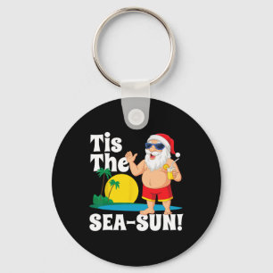 Drinking Santa Claus Tis The Sea-sun Christmas In Keychain