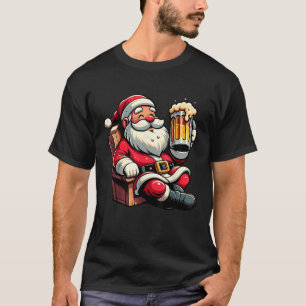 Drinking Santa Funny Beer Drinker Christmas Xmas M T-Shirt