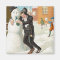 Drinking Snowman Vintage Magnet
