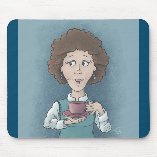 Drinking Tea Mousepad (Front)