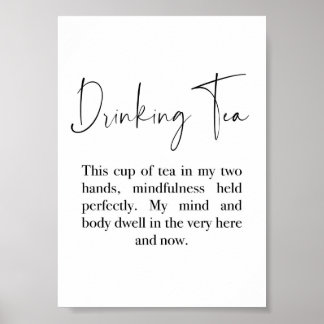 Drinking Tea quote- Thich Nhat Hanh Quote Poster
