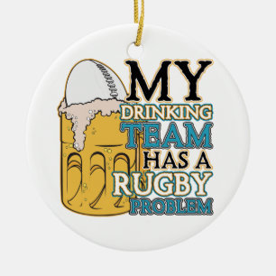 Drinking Team Rugby Ceramic Ornament