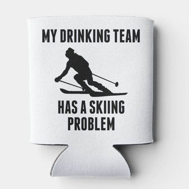 Drinking Team Skiing Problem Can Cooler (Back)
