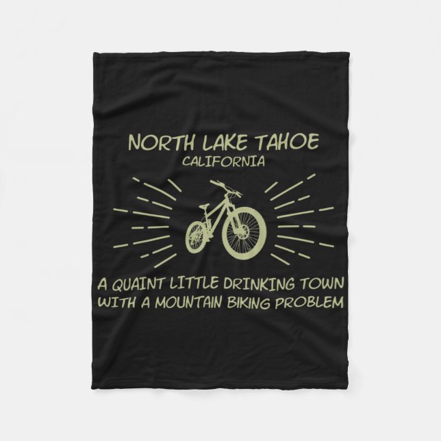 Drinking Town Mountain Biking Problem - North Lake Fleece Blanket (Front)