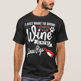 Drinking wine petting guinea pigs Premium _1  T-Shirt