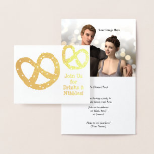 Drinks and Nibbles - Golden Pretzel - Customize Foil Card