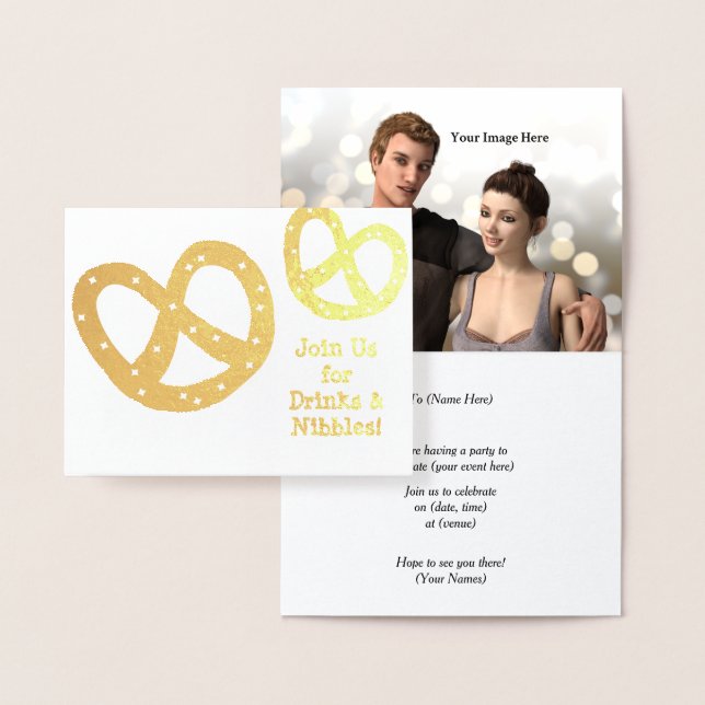 Drinks and Nibbles - Golden Pretzel - Customize Foil Card (Display)