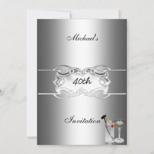 Drinks and Silver Party Invitation