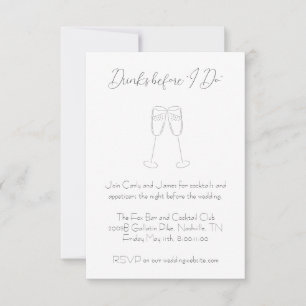 Drinks Before I Do Wedding Rehearsal Welcome Invitation