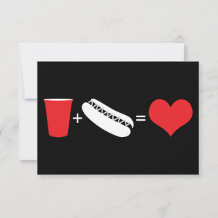 drinks + hot dogs = love invitation