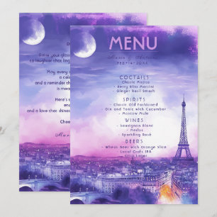 DRINKS + lovely text Amour Éternel Menu