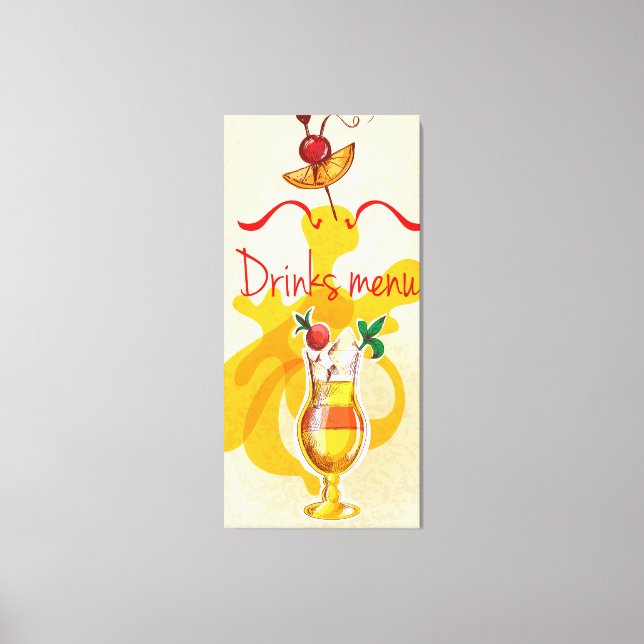 Drinks Menu Canvas Print (Front)